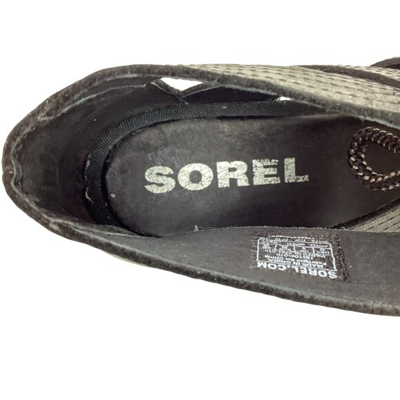 Sorel Joanie Gladiator Wedge Womens 8 Leather Sandals Black Lace-Up NWOT - Picture 11 of 12